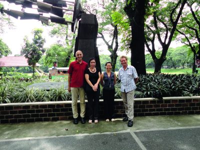 Sachi Purcal, Ivy Suan, Mia Pangey and Peter Carroll, at the place on the campus of the University of the Philippines_cmy