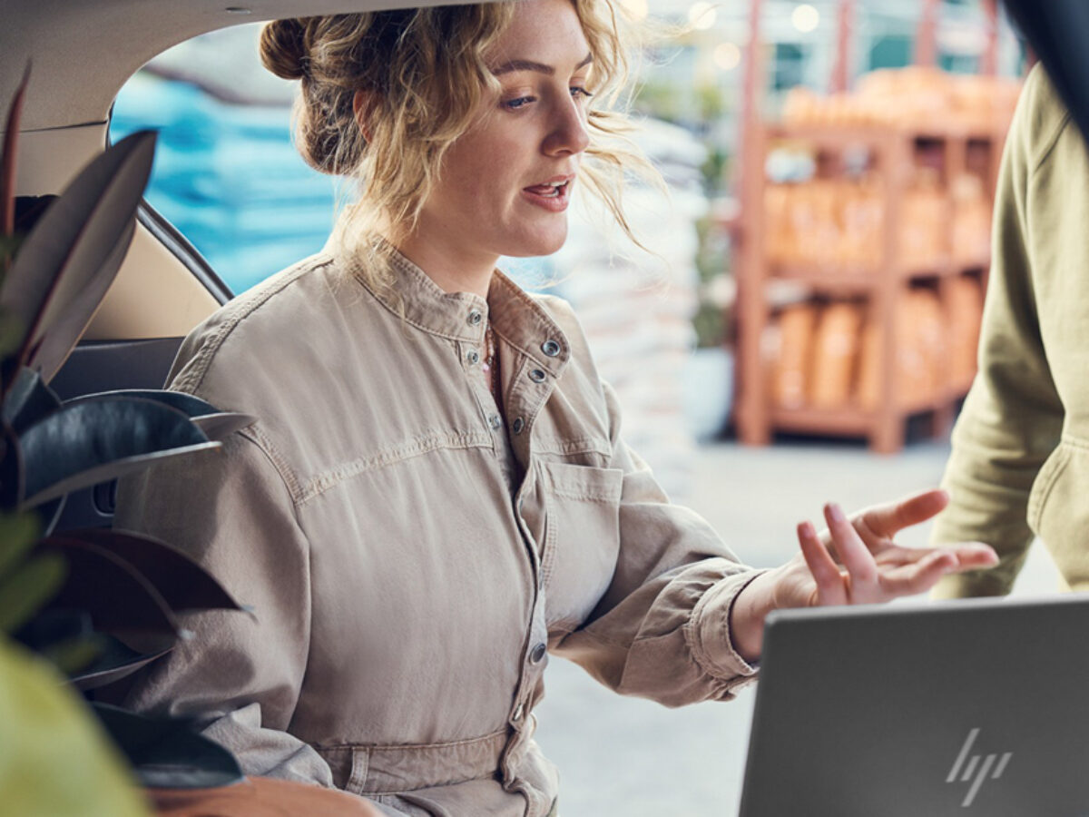 Women working at a computer